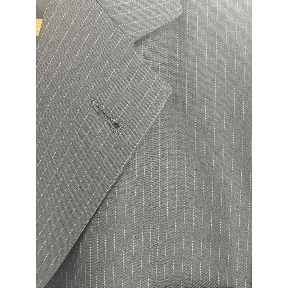 Hugo Boss Blazer Sport Coat Men's Size 40 S‎ Black Striped Super 100 Wool